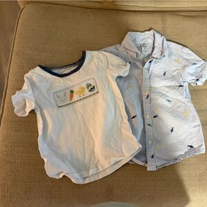 Cat & Jack White and Light Blue Kids Shirts